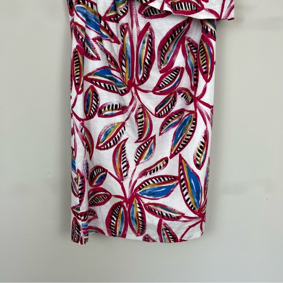 J.CREW TROPICAL FLORAL ONE RUFFLE SHOULDER MINI DRESS SIZE XS - Picture 7 of 13
